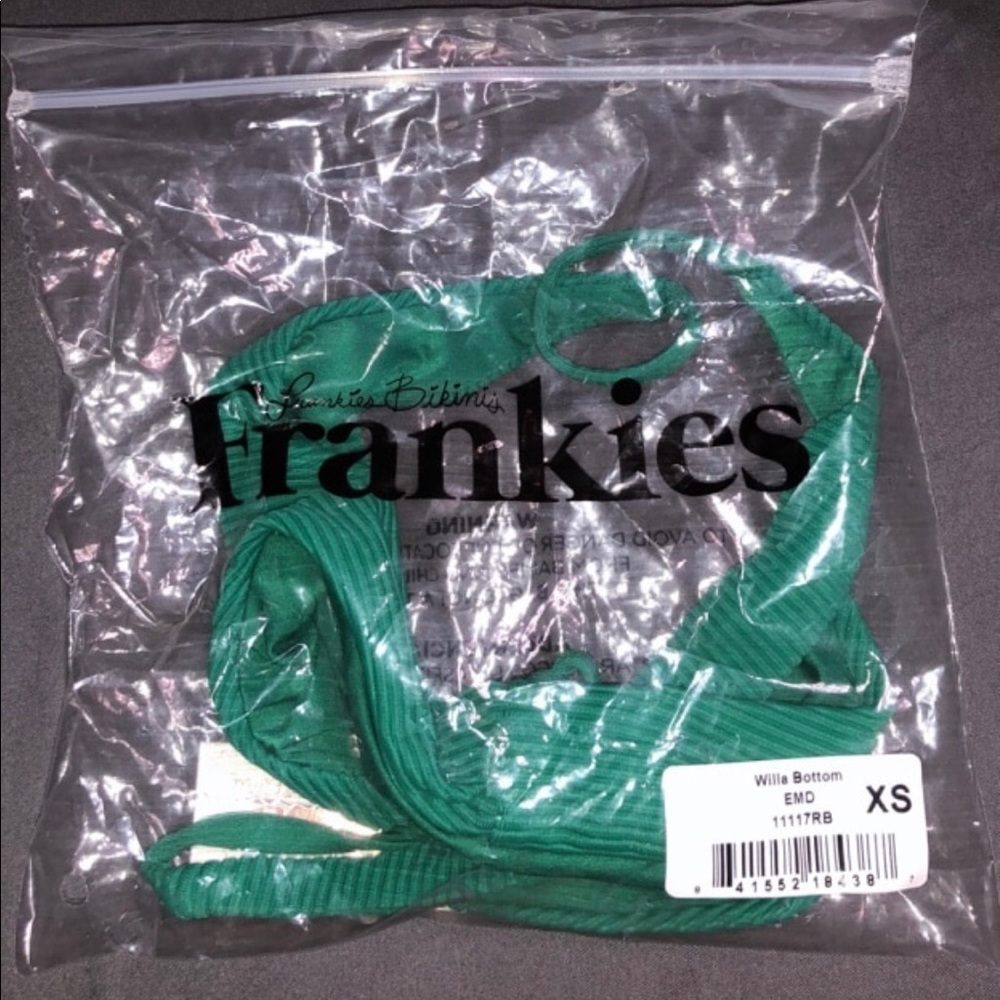 Frankies Bikinis Top &  Bottom in Emerald Green